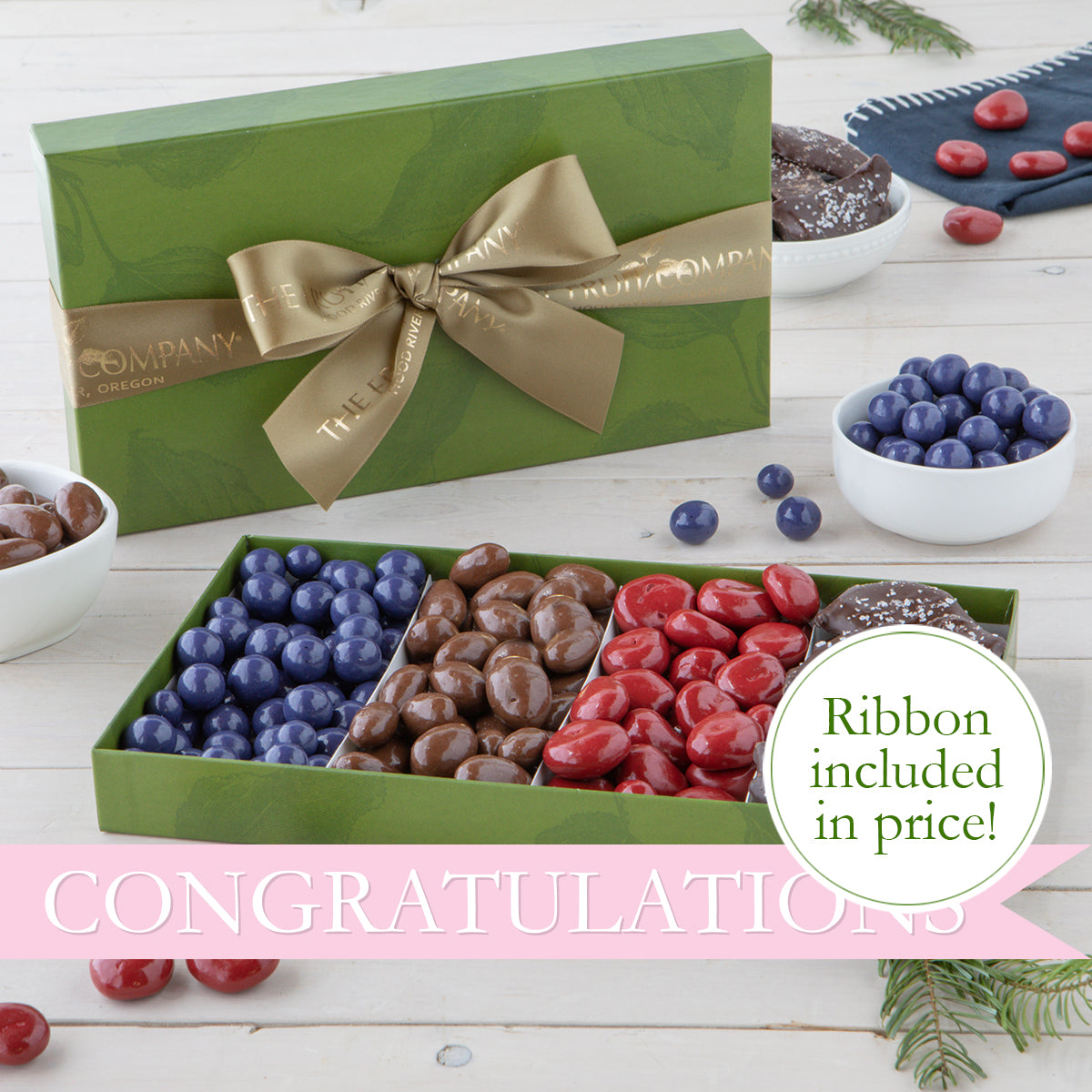 Congratulations Chocolate Covered Fruit Medley