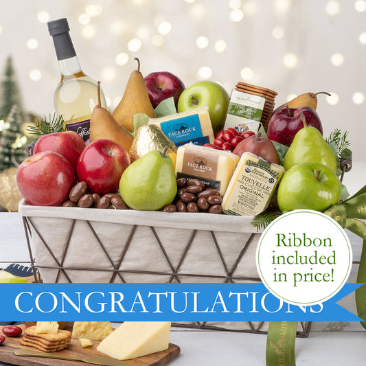 Congratulations Cheese & Fruit Basket